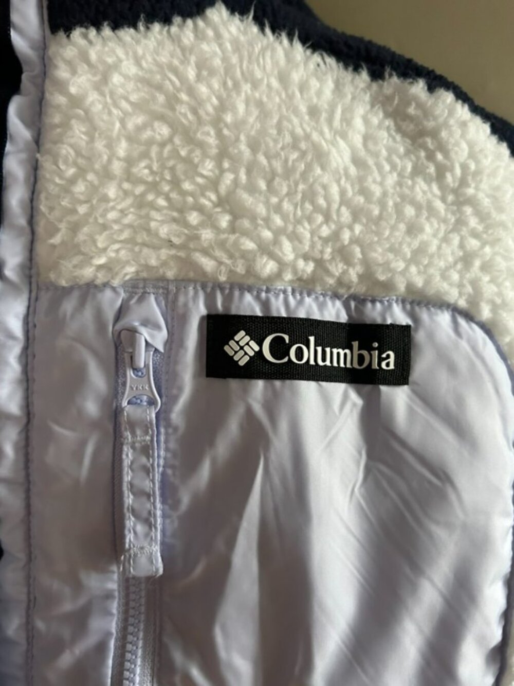 Columbia Womens Fleece Jacket Size S Navy Snap Pullover, Cropped - Picture 4 of 8